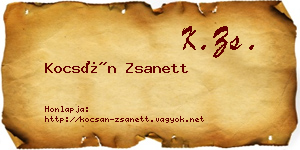Kocsán Zsanett névjegykártya